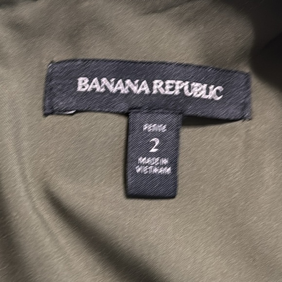 BANANA REPUBLIC Olive Green Jumper Romper Belt sz 2P 2 Petite Cropped Work Party - Picture 6 of 7